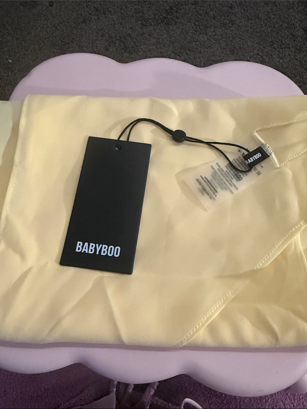 BABYBOO Pale Yellow Silk-Feel Scarf Wrap